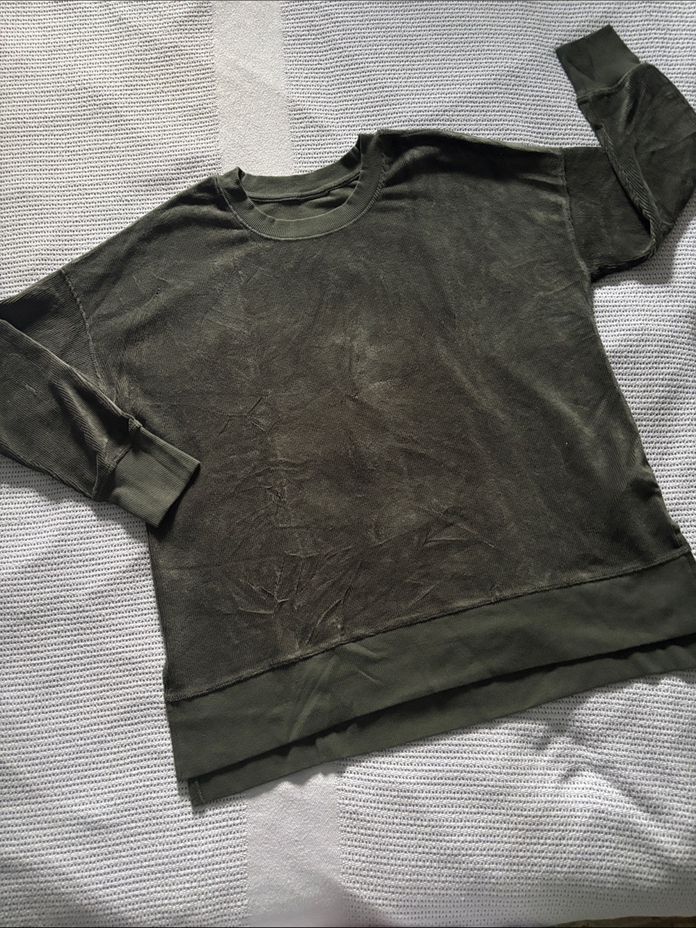 LuLaRoe Oversized Hi-Lo Hem Velour Top in Dark Green
